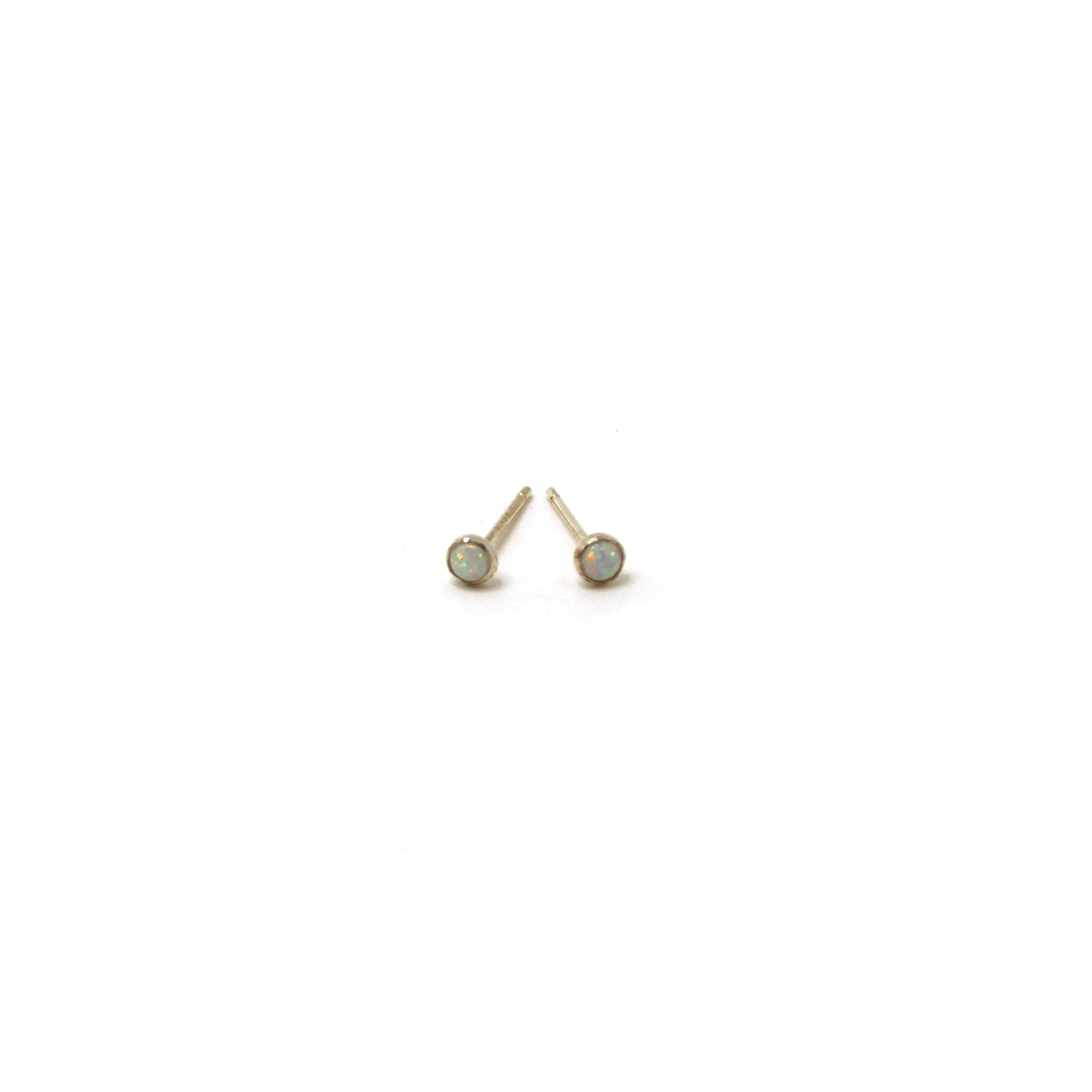 Kyocera Opal and Sterling Silver Dot Studs