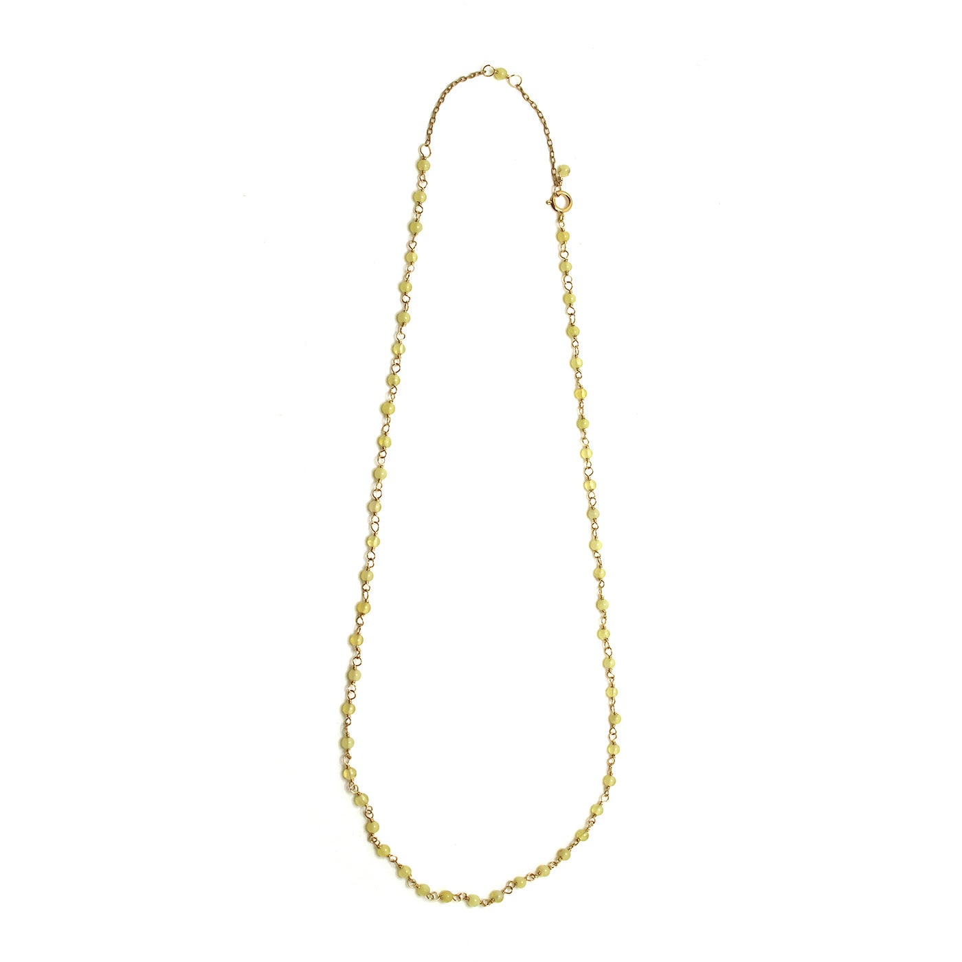 Yellow Opal and 14k Gold-Filled Wire Wrapped Necklace