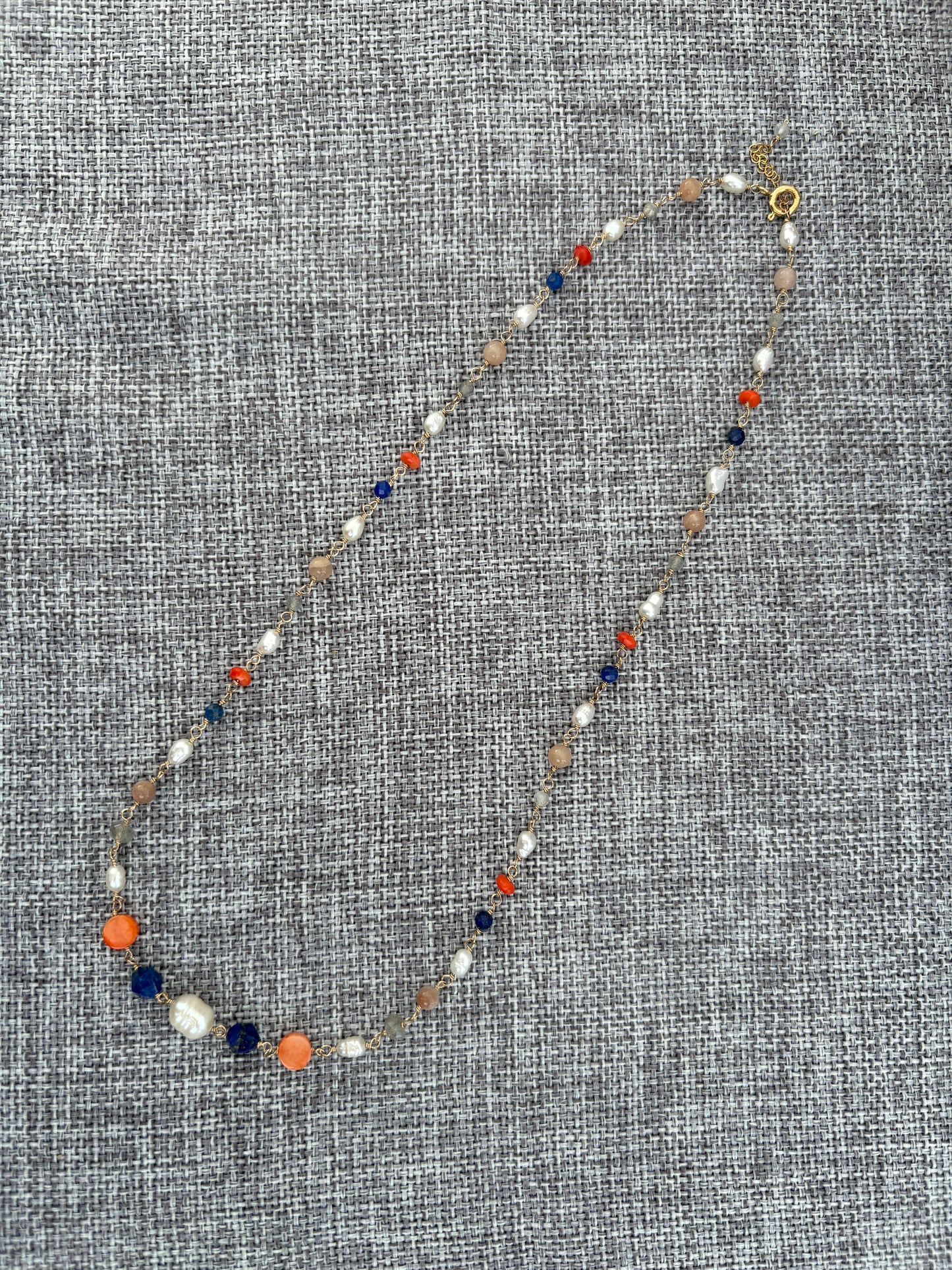 Tide pool 14k gold-filled rosary chain necklace