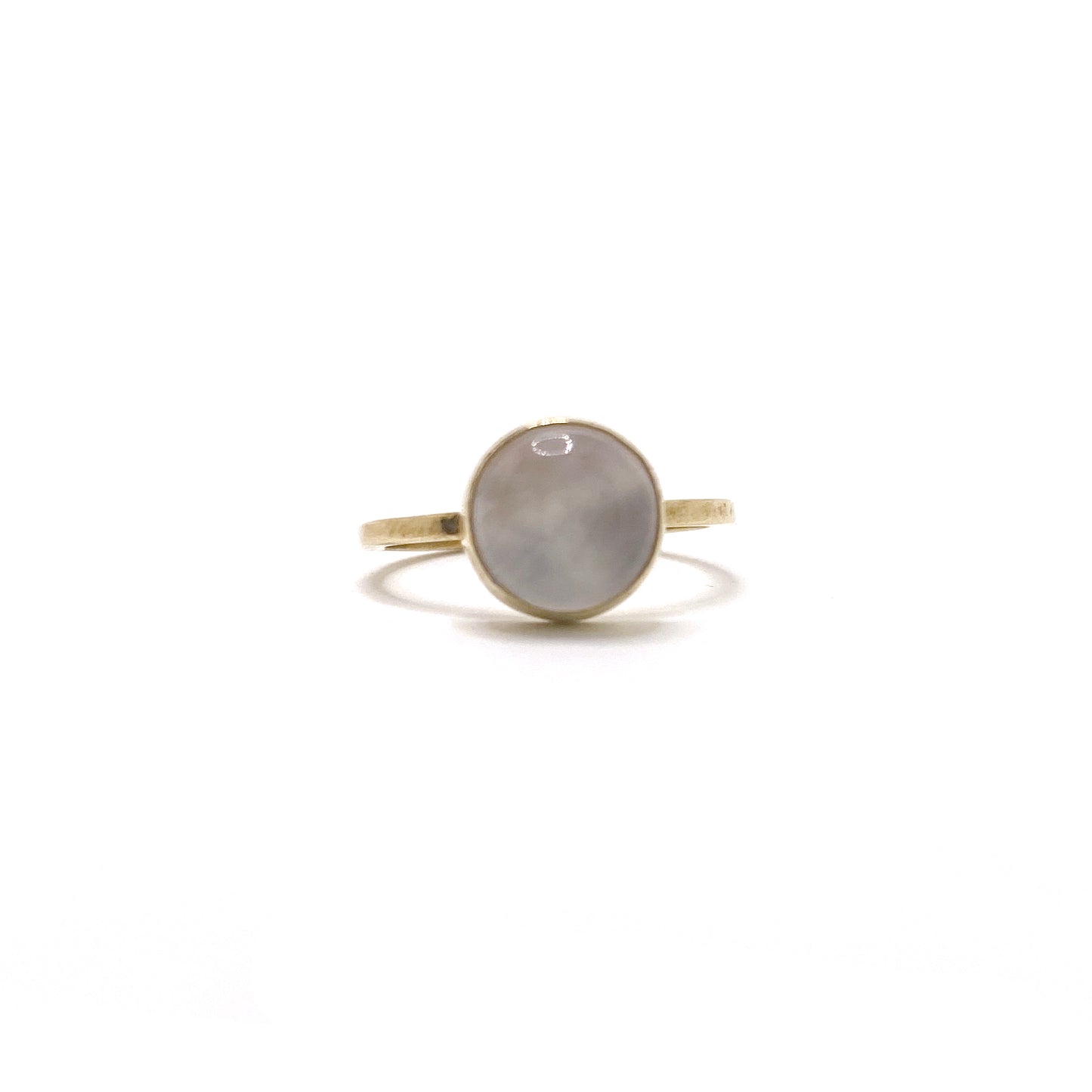 Rose Quartz and Brass Ring Size 5.25
