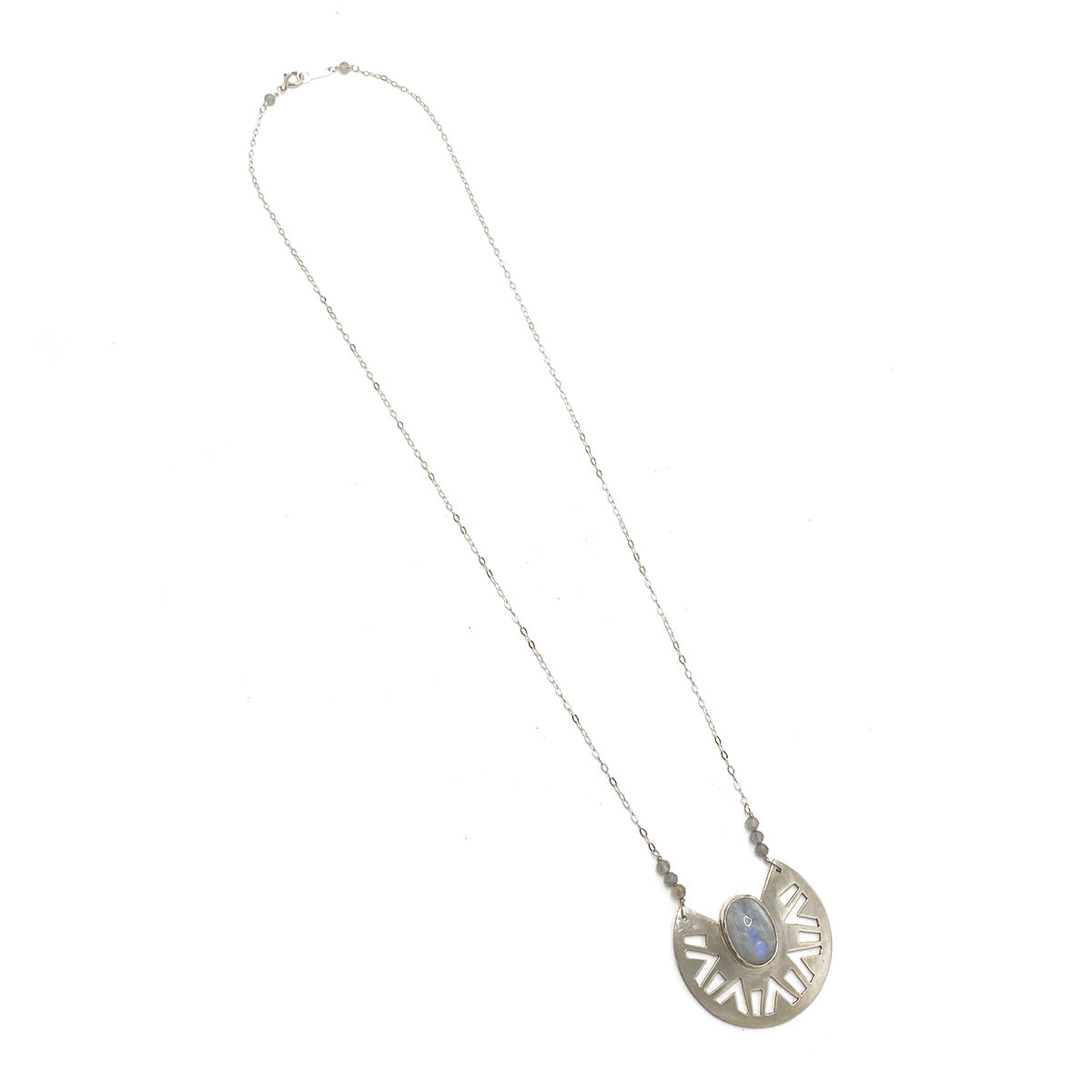 Zelda Moonstone Necklace in Sterling Silver