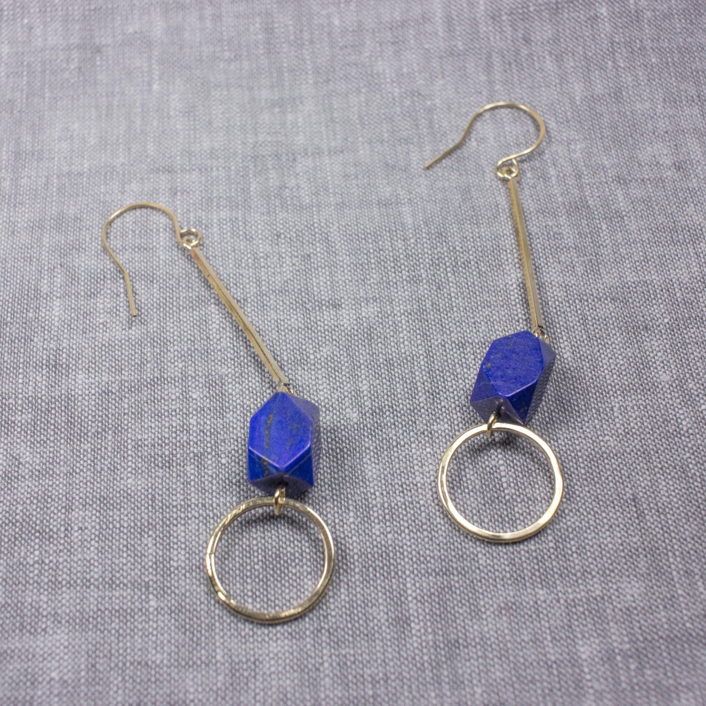 Lapis Lazuli Drop Hoops