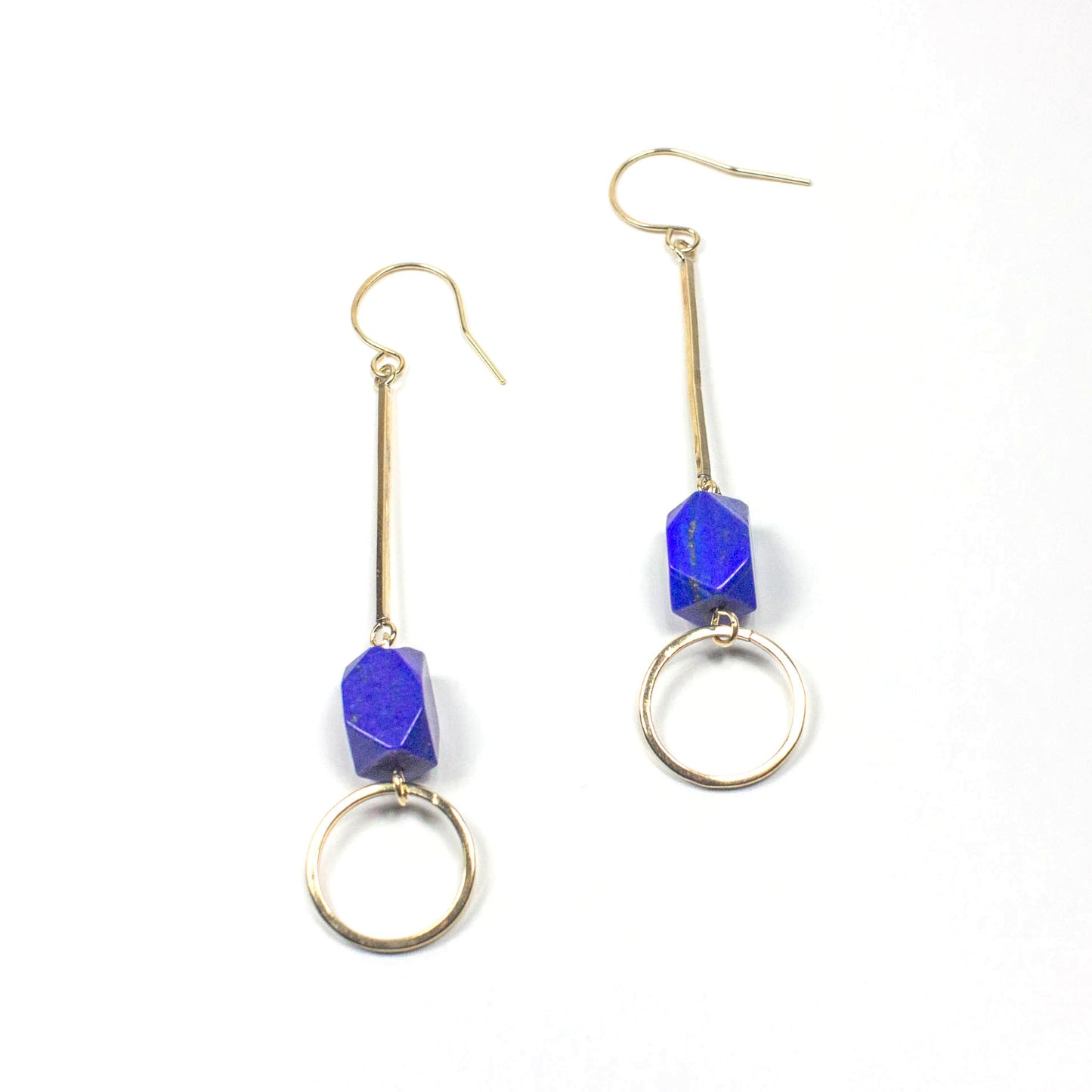 Lapis Lazuli Drop Hoops