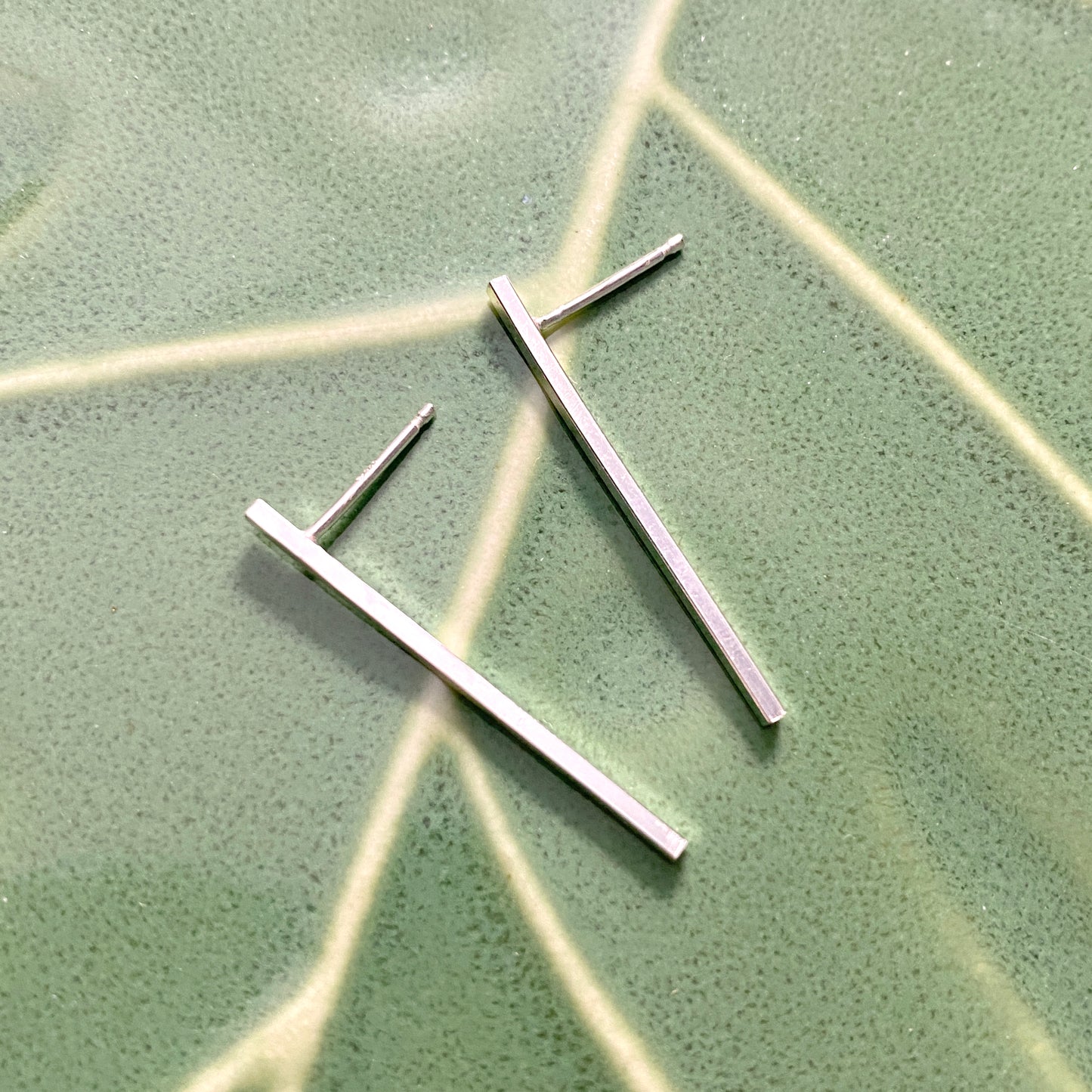 Long Sterling Silver Line Studs 30mm