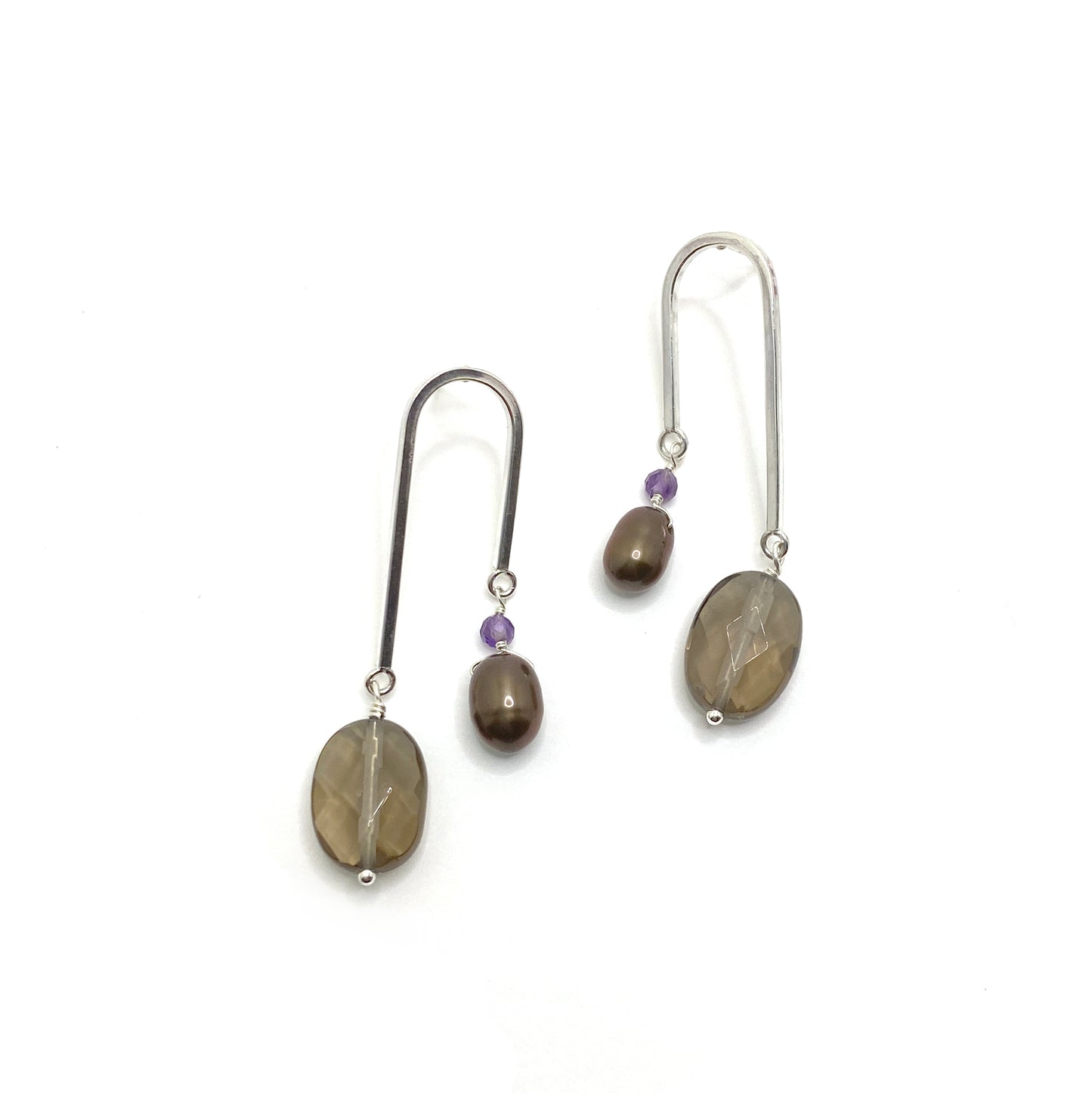 Autumn Double Gem Drops in Silver