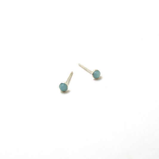 Amazonite and Sterling Silver Dot Studs
