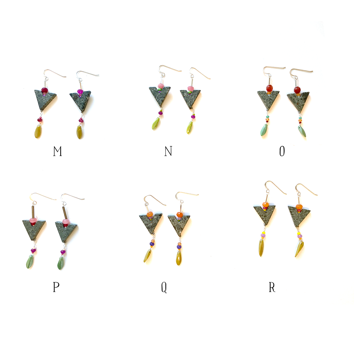 Summer colour splash earrings - sterling silver and jasper