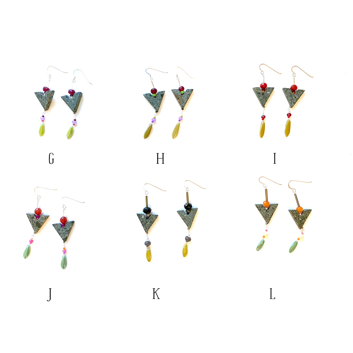 Summer colour splash earrings - sterling silver and jasper