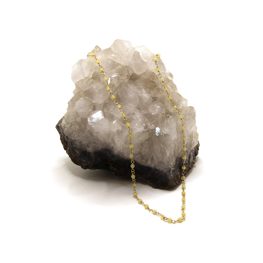 Yellow Opal and 14k Gold-Filled Wire Wrapped Necklace