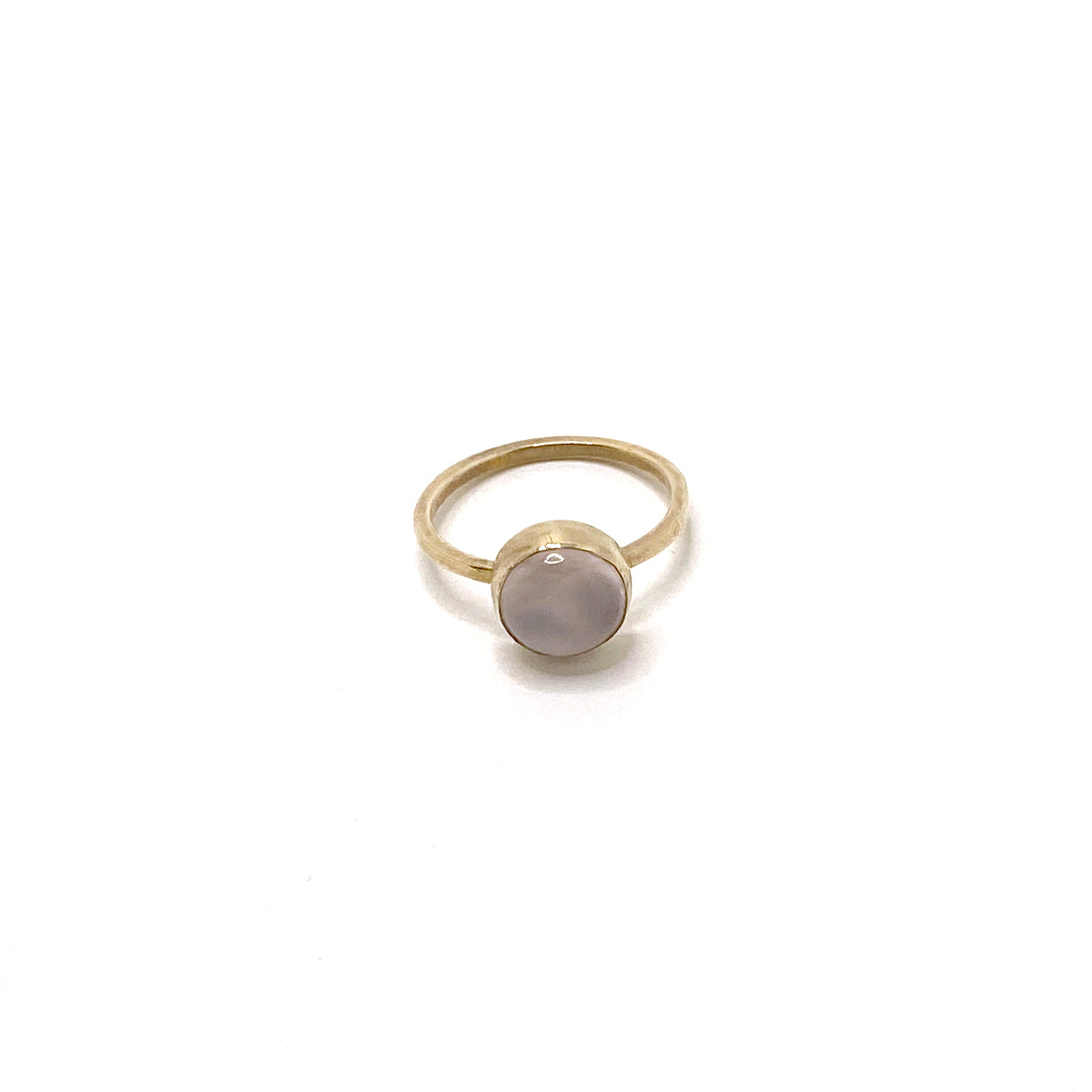 Rose Quartz and Brass Ring Size 5.25