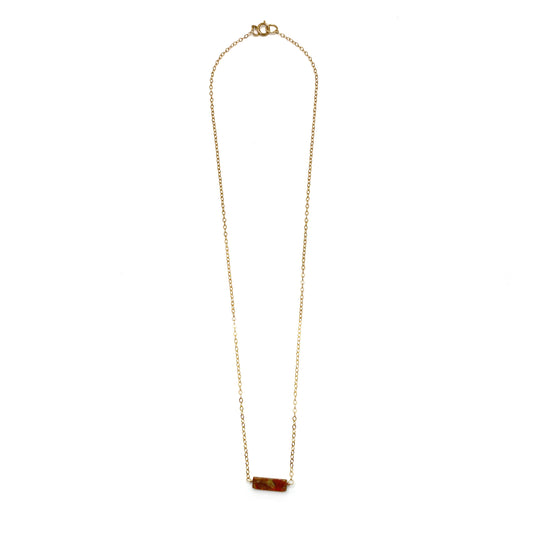 Brecciated Jasper Stone and 14k Gold-Filled Necklace