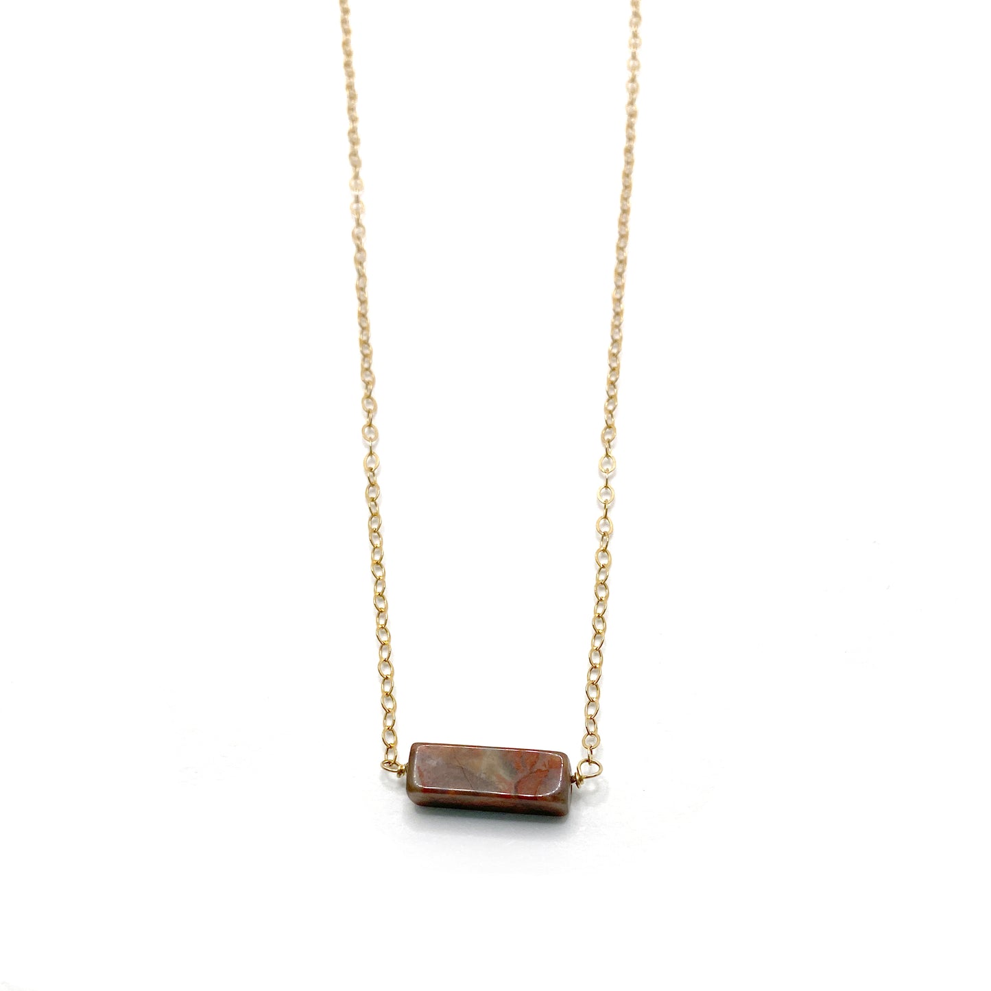 Brecciated Jasper Stone and 14k Gold-Filled Necklace