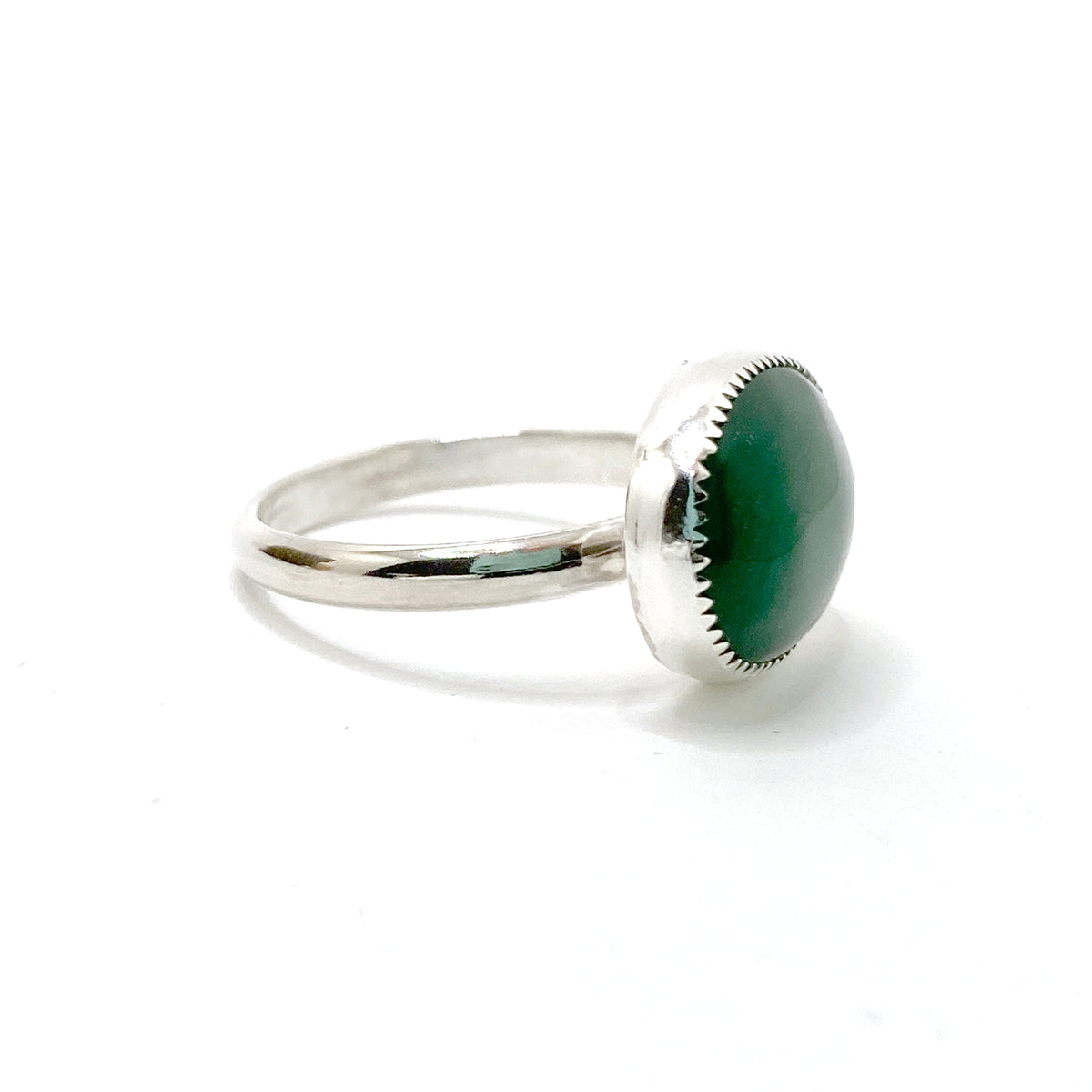 Green Quartzite Oval Ring Size 13