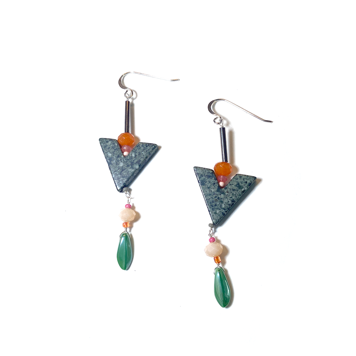 Summer colour splash earrings - sterling silver and jasper