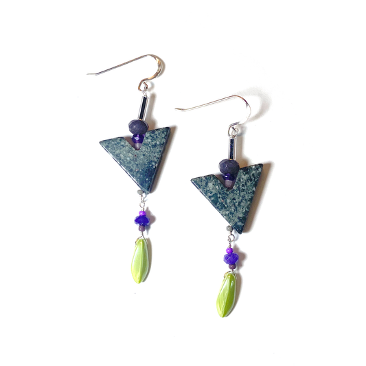 Summer colour splash earrings - sterling silver and jasper