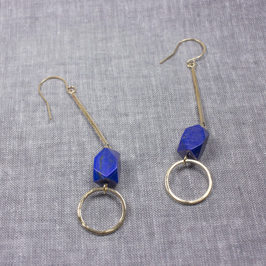 Lapis Lazuli Drop Hoops