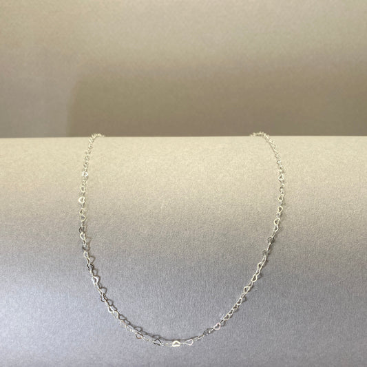 Sterling silver heart-shaped chain choker necklace