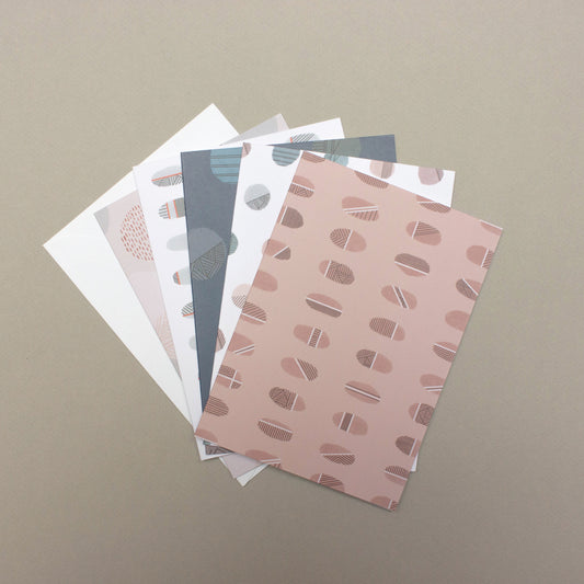 Notecard Set in Abstract Geometric