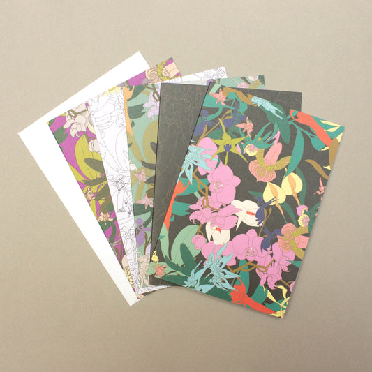 Notecard Set in Tropical Orchids