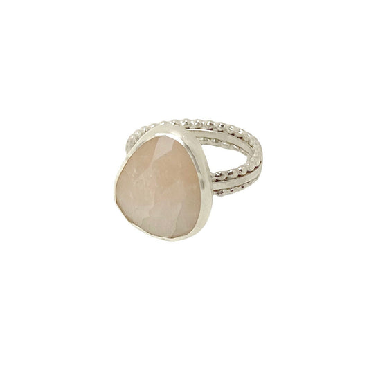 Rosecut Peach Moonstone Ring Size 8