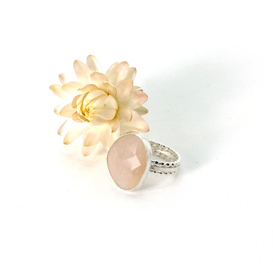 Rosecut Peach Moonstone Ring Size 7