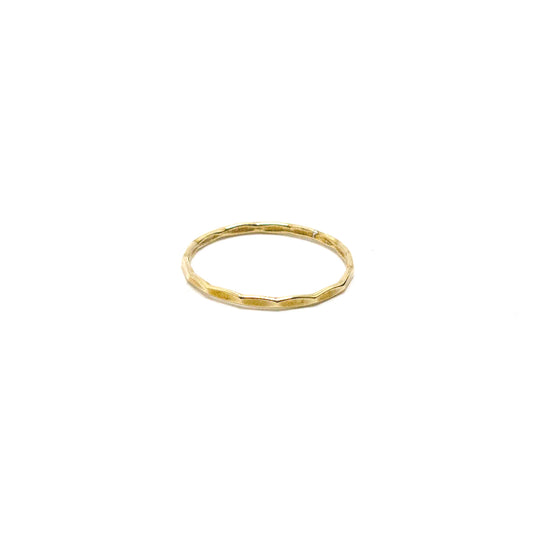 Brass Facet Hammered Stacking Ring