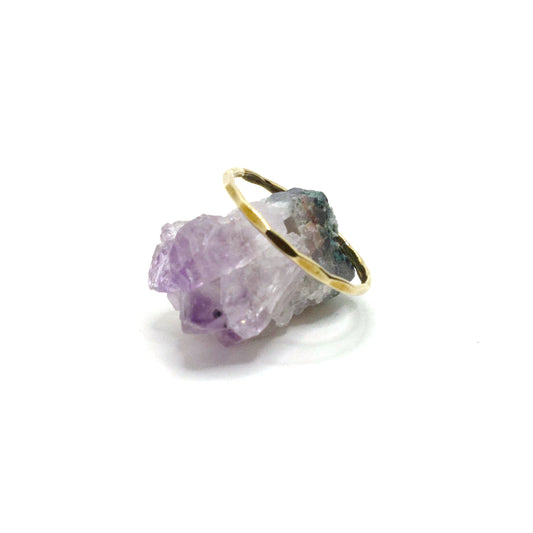 Brass Facet Hammered Stacking Ring