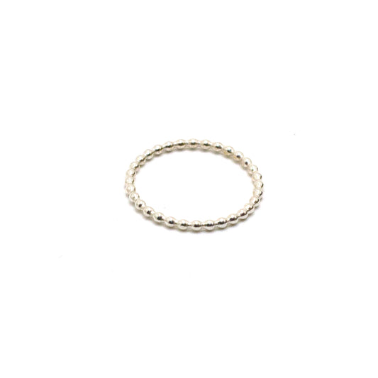 Beaded Wire Sterling Silver Stacking Ring