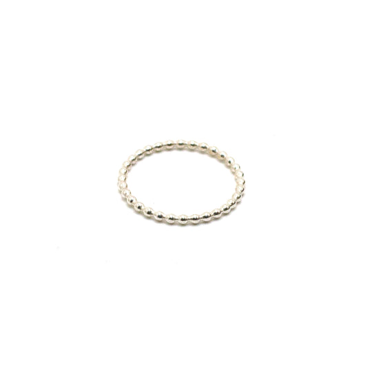 Beaded Wire Sterling Silver Stacking Ring