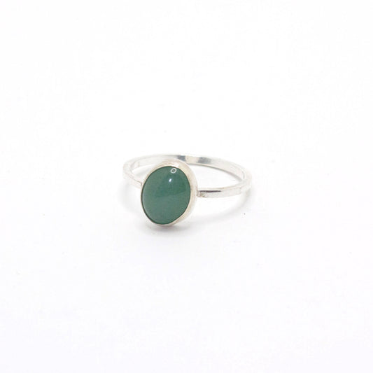 Aventurine 8x10 Sterling Silver Ring Size 7