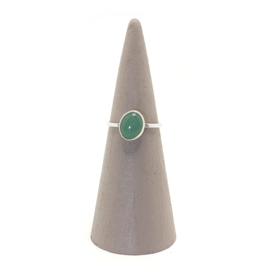Aventurine 8x10 Sterling Silver Ring Size 7