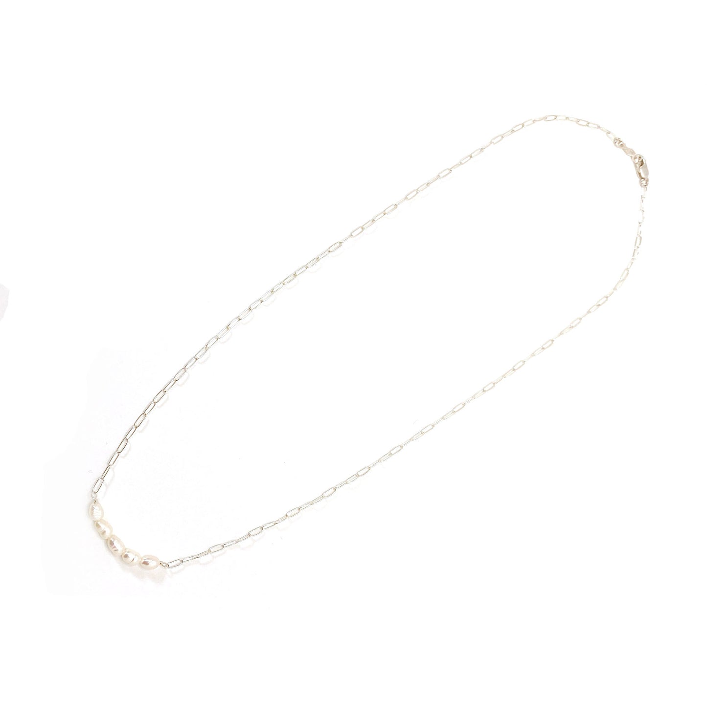 Mini Paperclip Chain and Pearl Necklace
