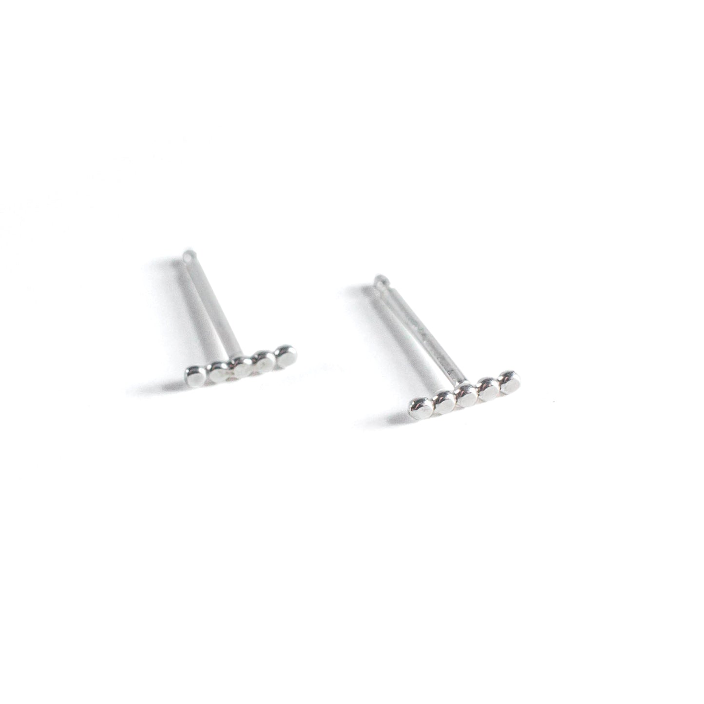 Dotted Bar Studs in Sterling Silver