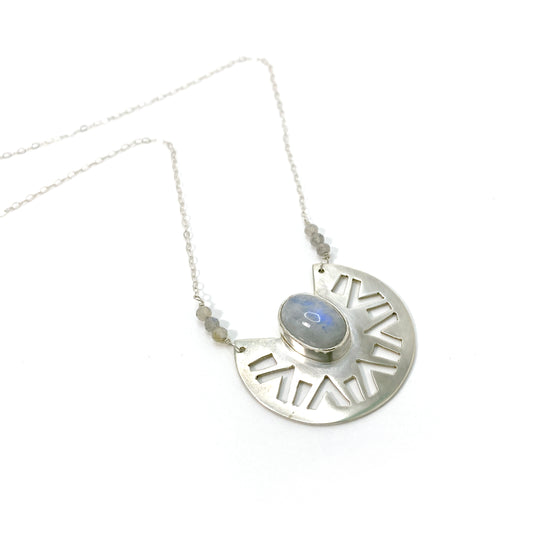 Zelda Moonstone Necklace in Sterling Silver