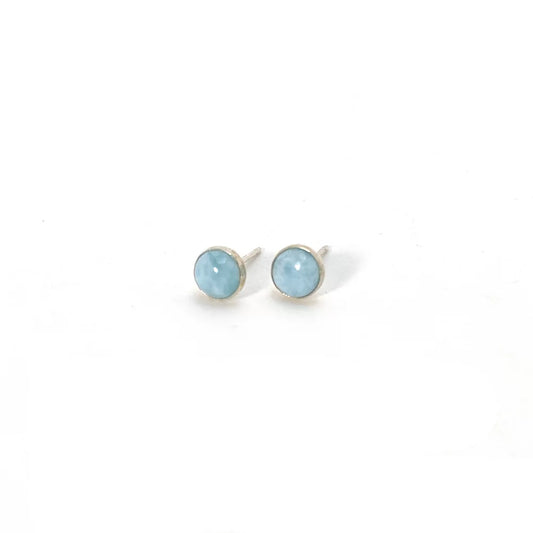 Larimar and Sterling Silver Dorothy Studs